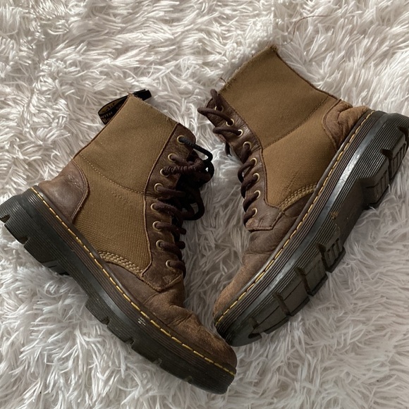 Dr Marten canvas and leather lace up boots - Picture 5 of 13